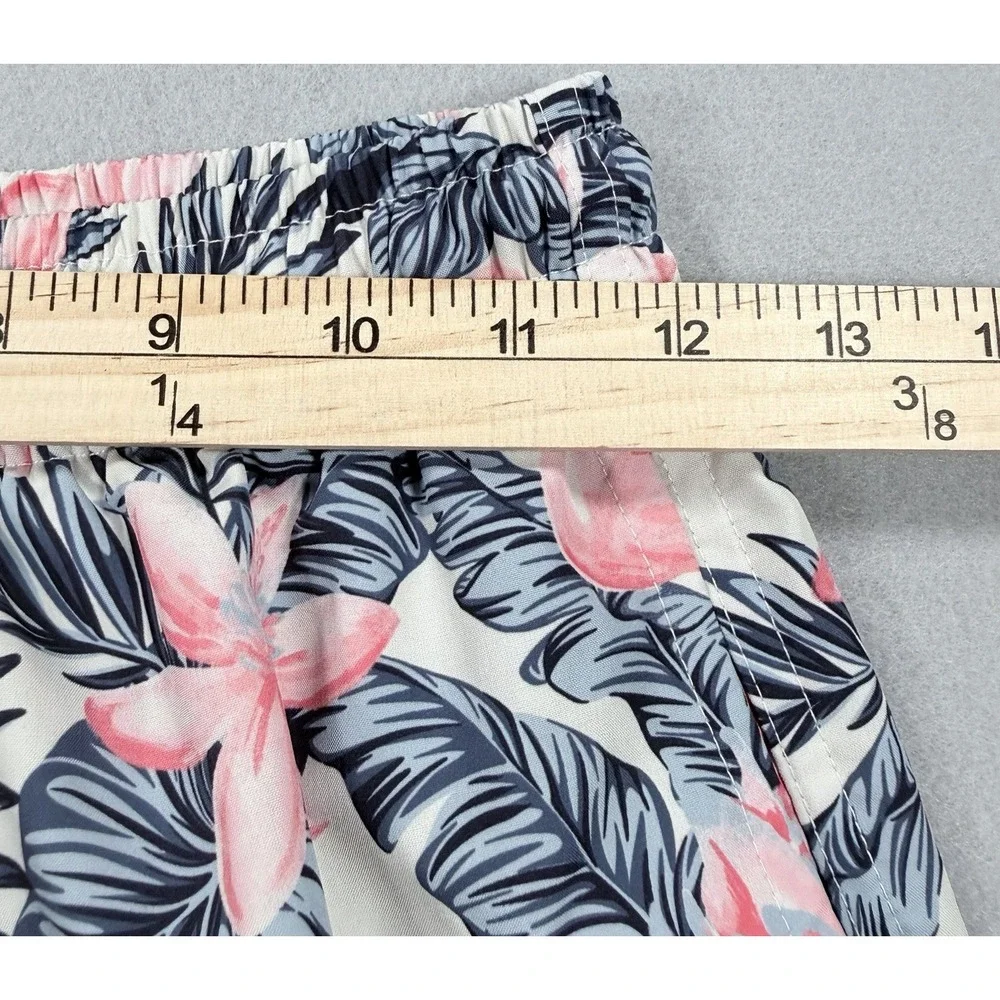 Caribbean Joe Men's Swim Trunks Size Small Blue Floral Tropical Mesh Lined